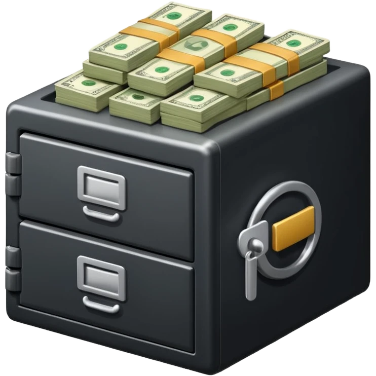 Dinero en una caja fuerte emoji