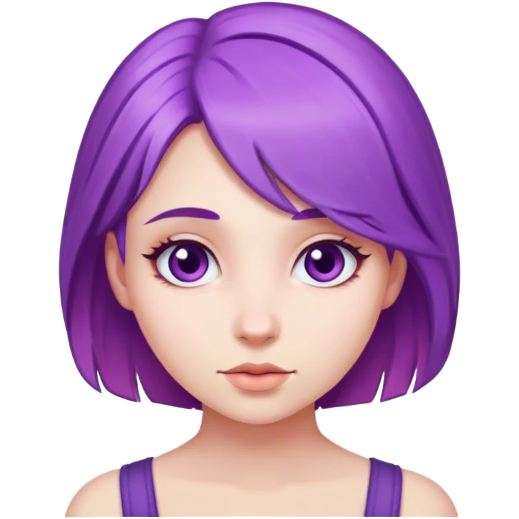 violet hair girl withe  emoji
