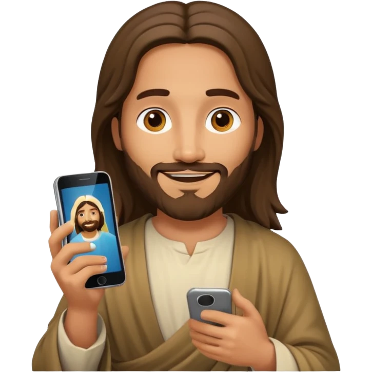 Jésus sur son téléphonesur son téléphone emoji