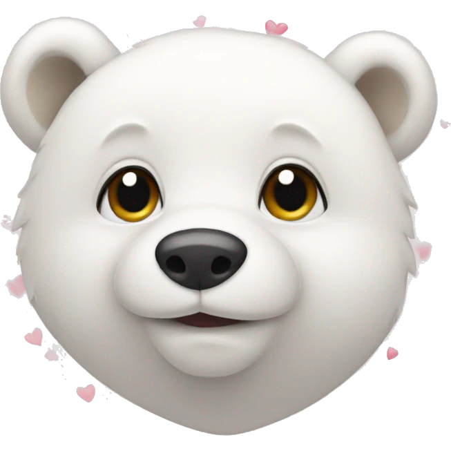 cute white bear with hearts emoji