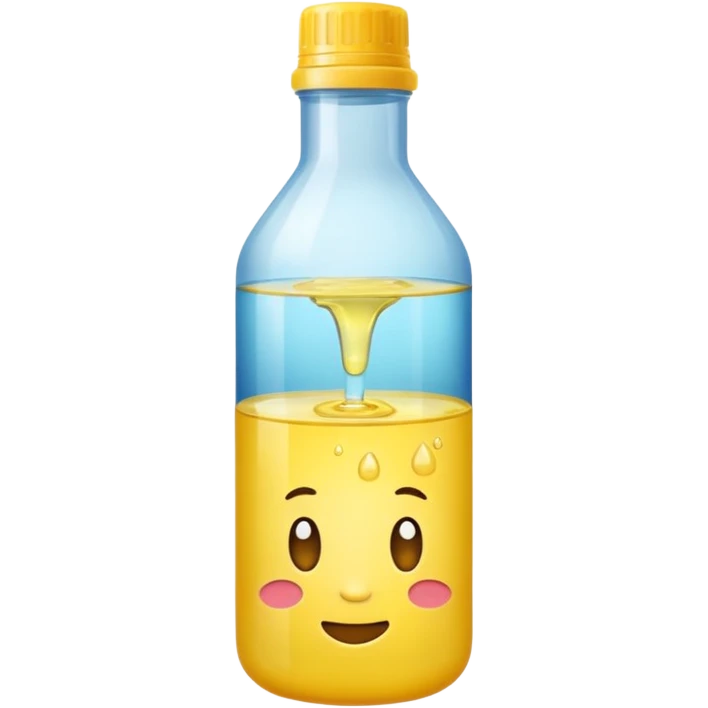 une bouteille d’eau en plastique rempli d’un liquide jaune emoji