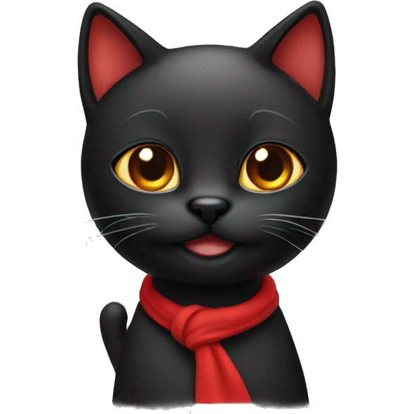 Black and red cat emoji