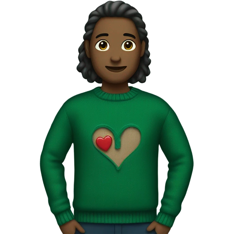 Sweater heart dark green emoji