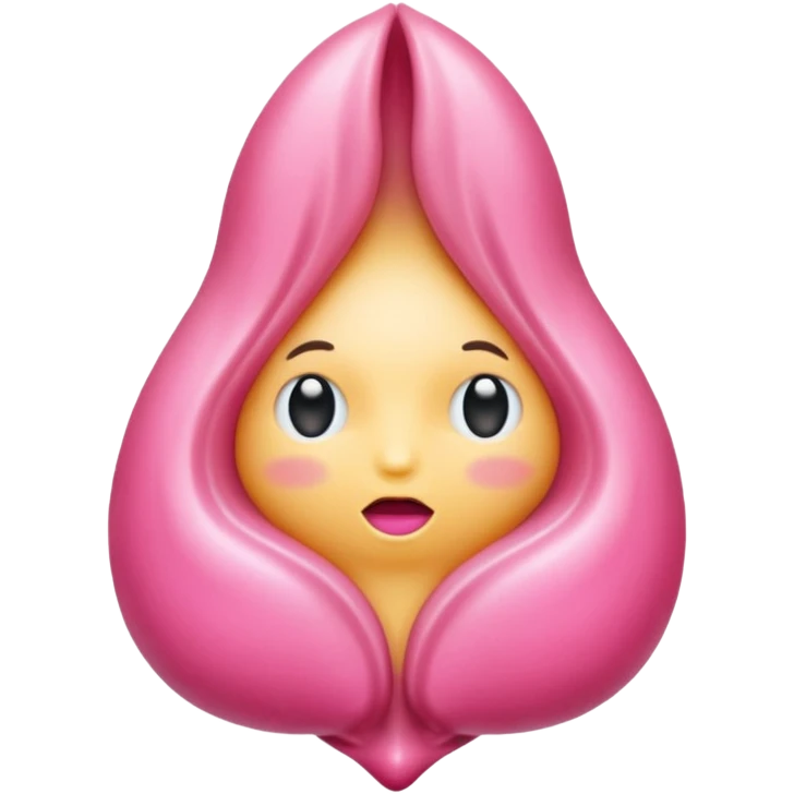 pink vulva with appearing moist emoji