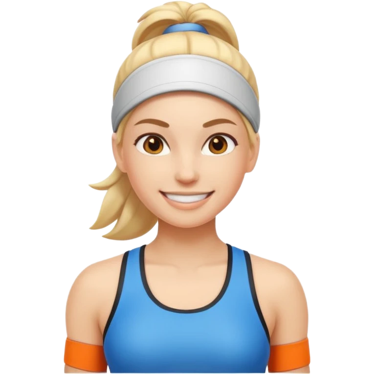 sporty woman cartoon emoji style front view emoji