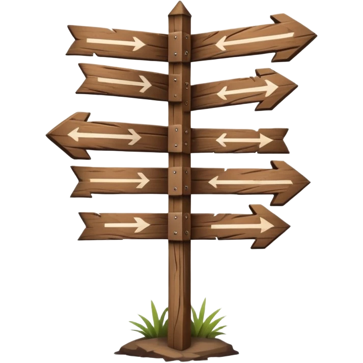 signpost with different paths emoji