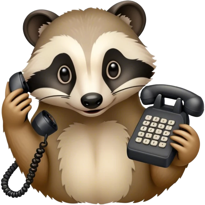 Badger with corded phone emoji