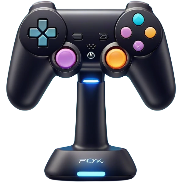 Clash of Clans aesthetic: Cinematic Playful PlayStation Move Controllers Portrait Emoji, rendered in a 3D vector-style similar to standard emojis with minimal shading and bold, simplified shapes. A compact, distinct form with signature details, softly glowing with a cutting-edge console technology charm. Simplified yet unmistakably iconic, highly detailed and consistent, glowing with a soft radiance and high shine. Stylized with a touch of technological advancement and a soft glowing outline, capturing the essence of a beloved gaming relic with a friendly, playful manner! emoji