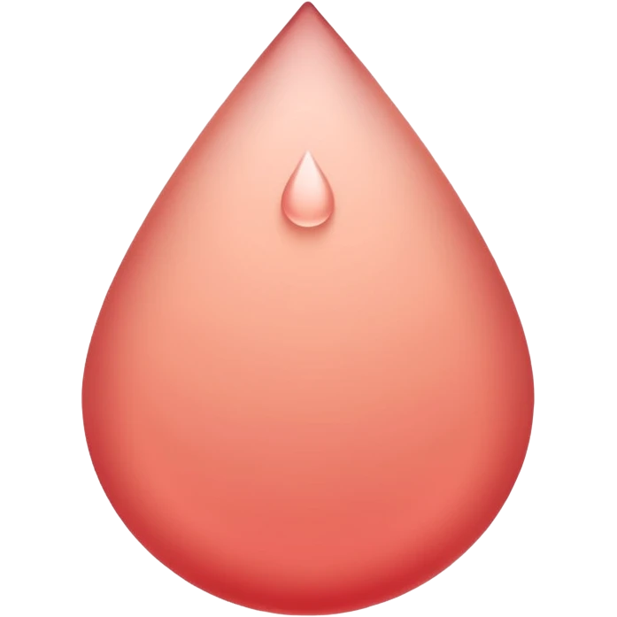 minimal abstract emoji symbolizing menstrual day,
soft rounded droplet shape,
warm muted red pastel,
gentle and non-graphic,
premium female health app style,
no text, no realism,
transparent background,
vector illustration
 emoji