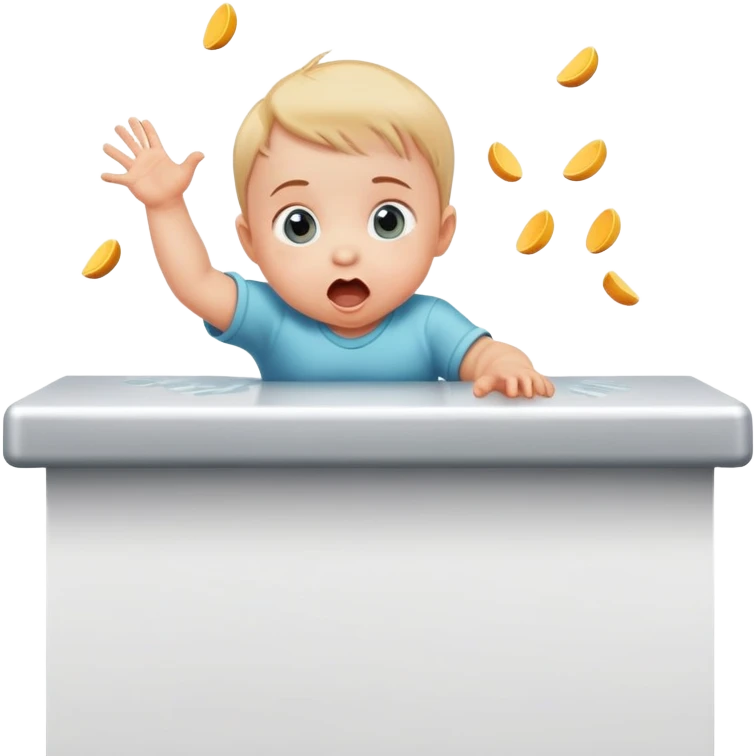 Pushing baby off counter emoji