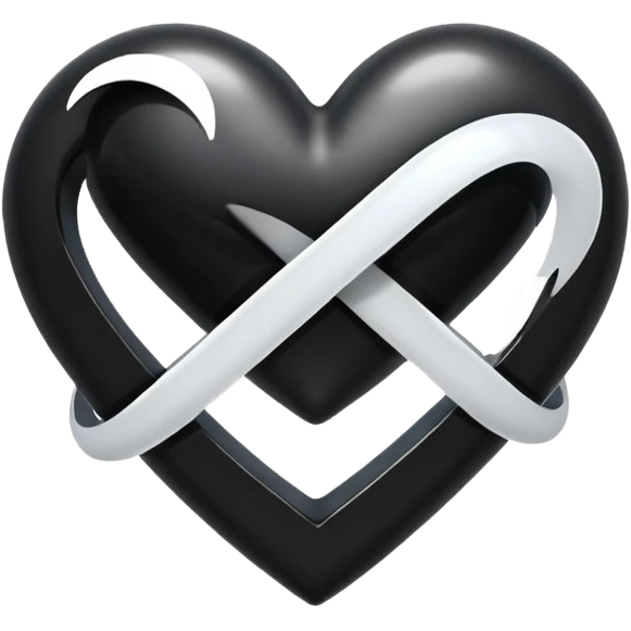 A cute black heart & cute white infinity symbol on top of the right corner  emoji