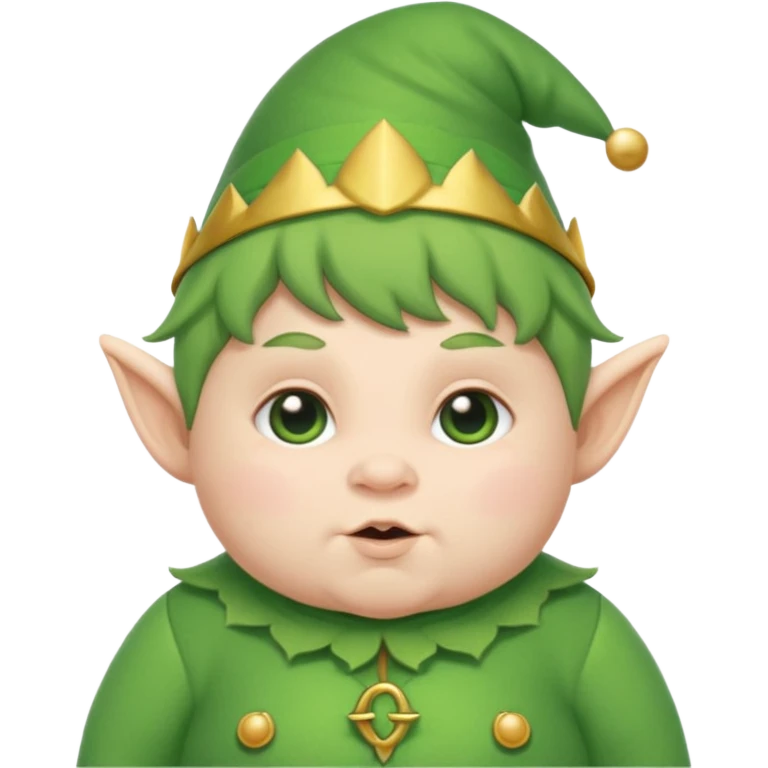 Chubby elf baby with green outfit emoji