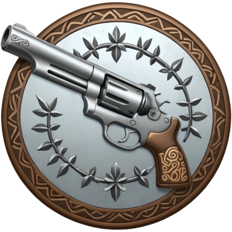 gun and powder and tribal nature faction emblem emoji