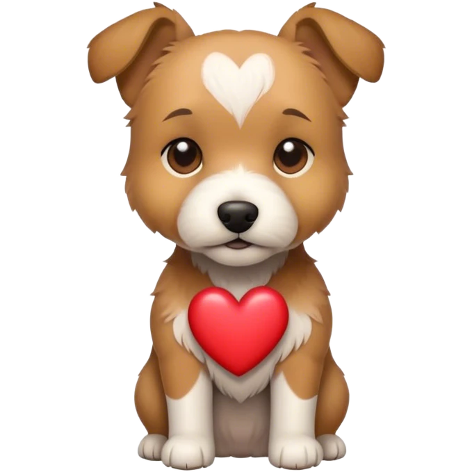 terrier with a heart emoji