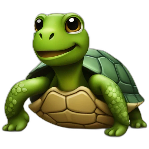 Turtle listening metal emoji