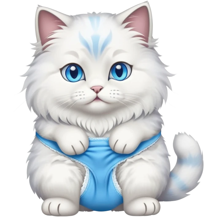 Большой котик пухлый с трусами в лапах emoji