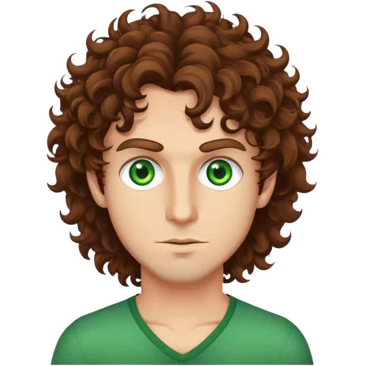 rockstar guy with green eyes and brown curly hair emoji