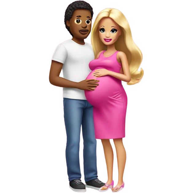 Pregnant Barbie having a baby emoji