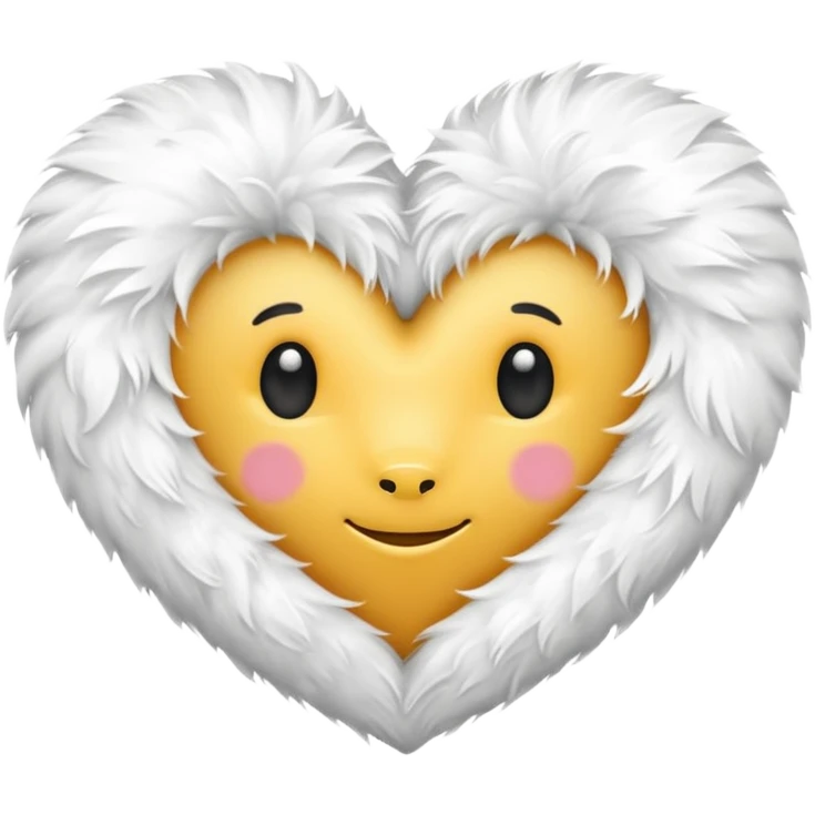 white fur heart, large details emoji