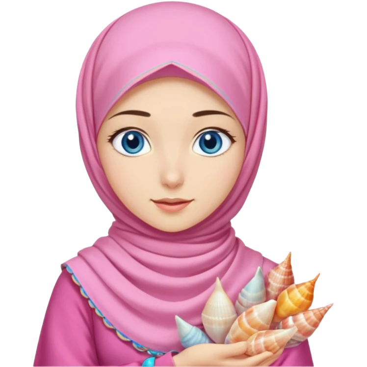 Turkish beautiful finish Konya girl blue eyes with pink yellow Lila summer hijab islamic dress and had on her hijab long tailed dresses shells emoji