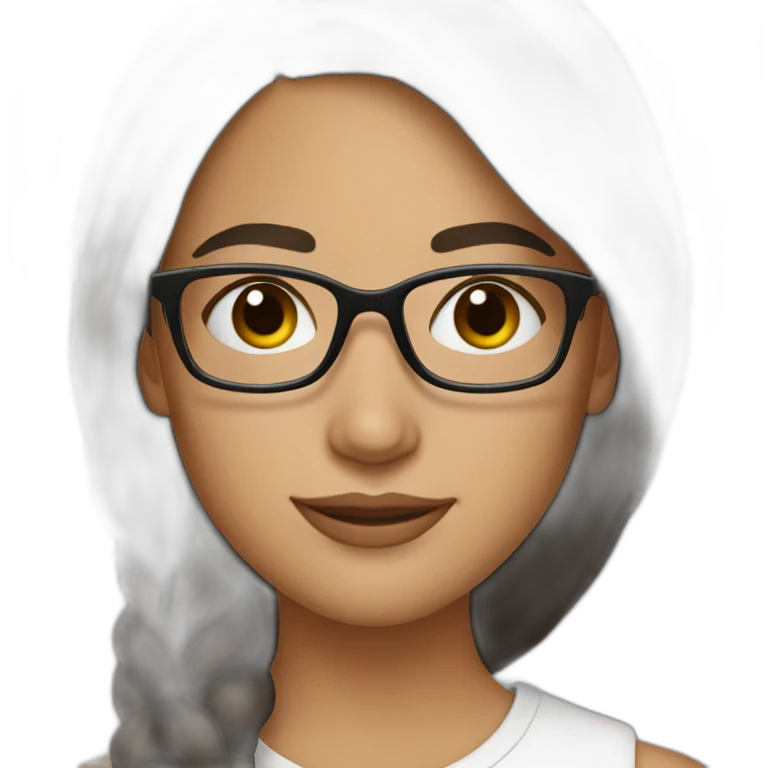 Brunette in osmocorner glasses emoji
