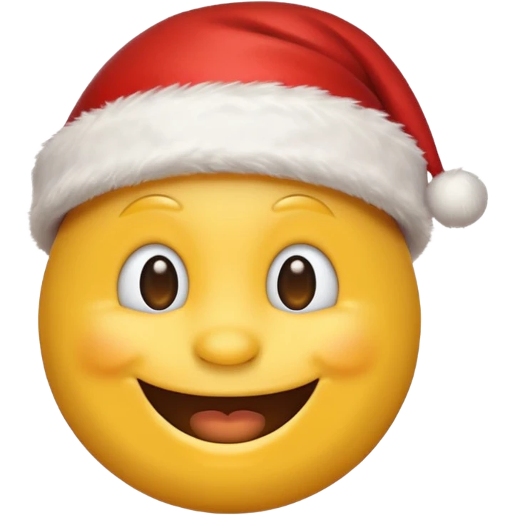 Smiling emoji with santa hat on emoji