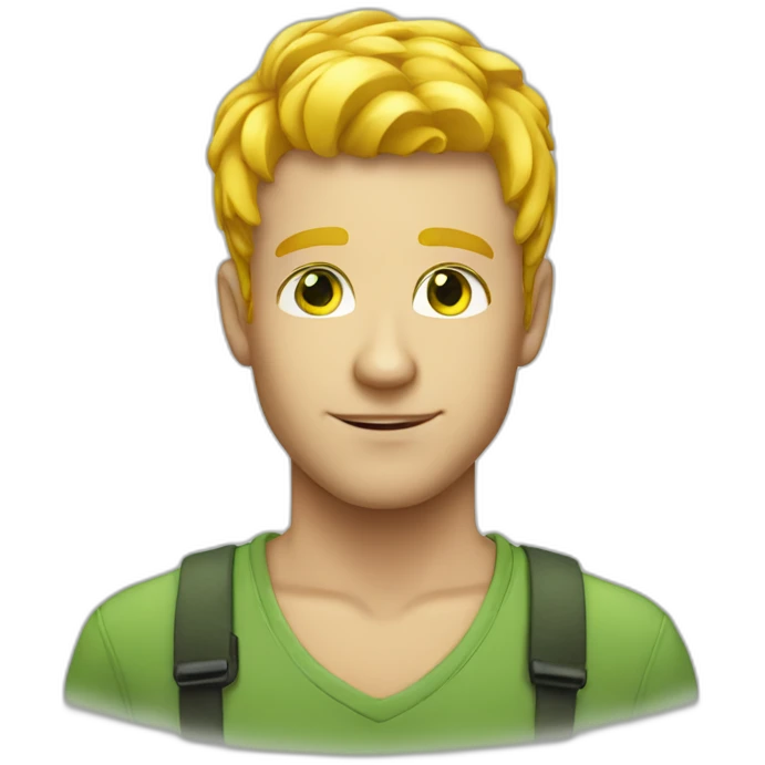 A beautiful person with yellow hair and green eyes man  emoji