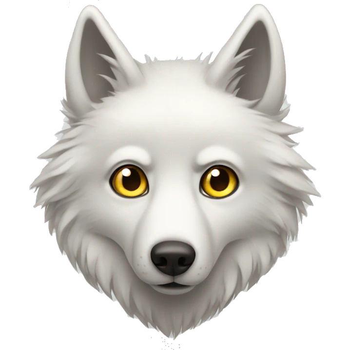 white wolf with big eyes emoji