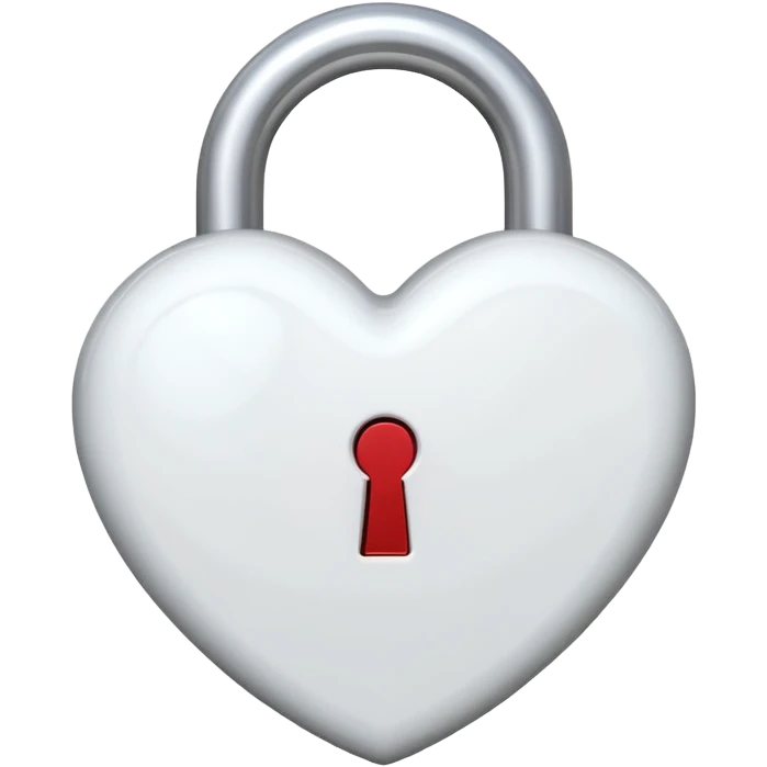 white heart with a lock emoji