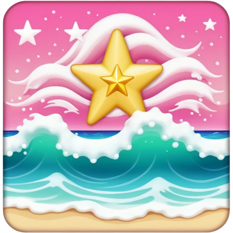 Beach waves with star in the middle (pink sea) emoji