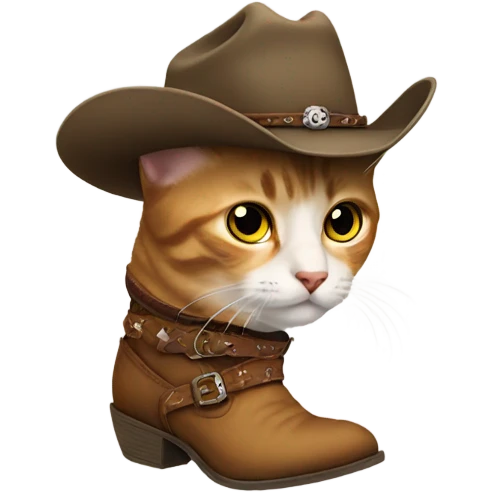 Cat wearing cowboy boots emoji