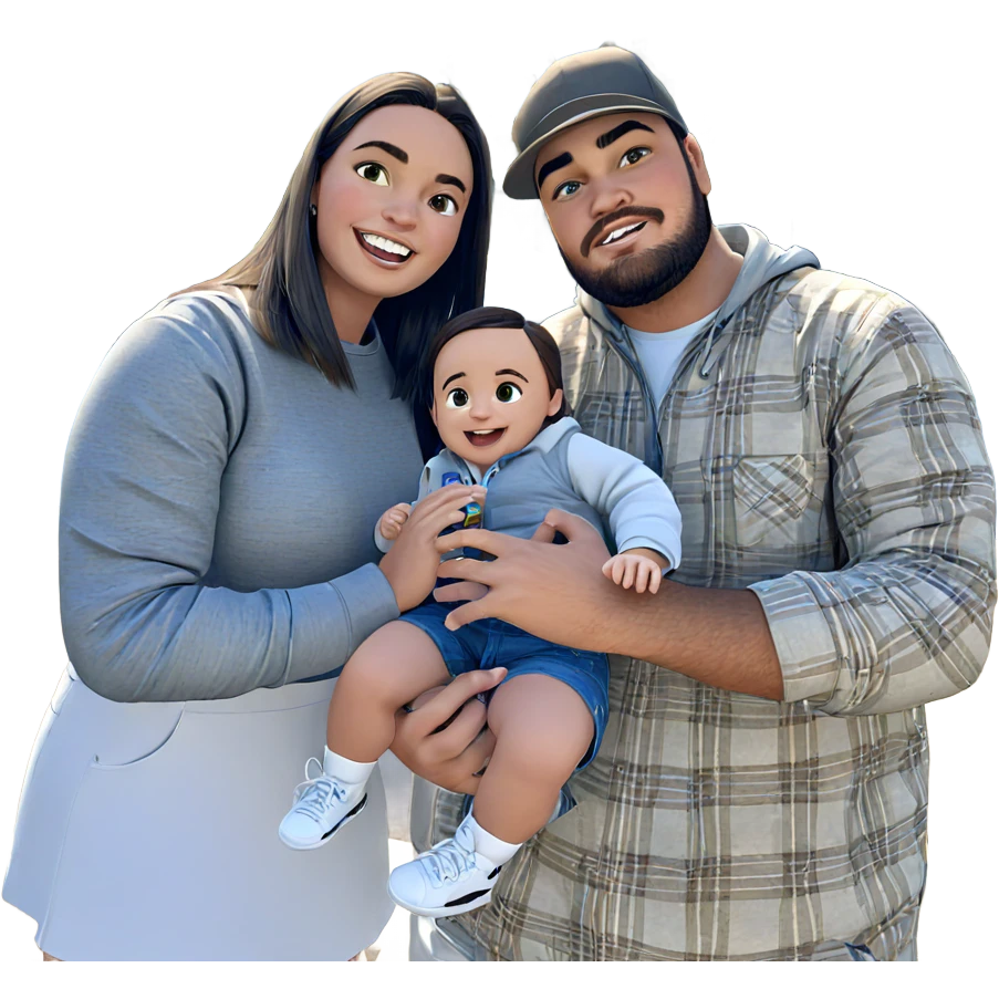 happy girl with family outdoors emoji