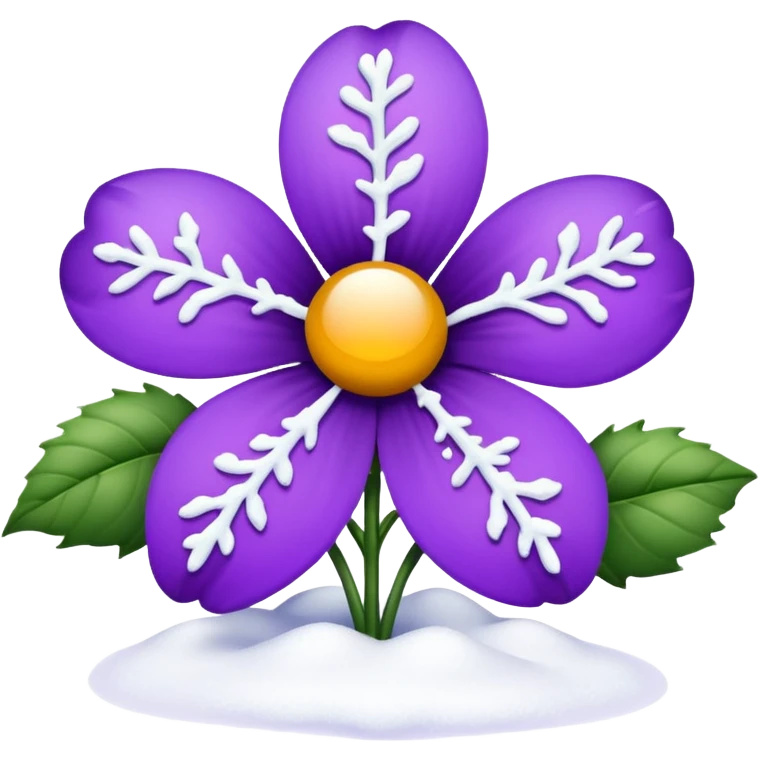 purple flower with snow emoji