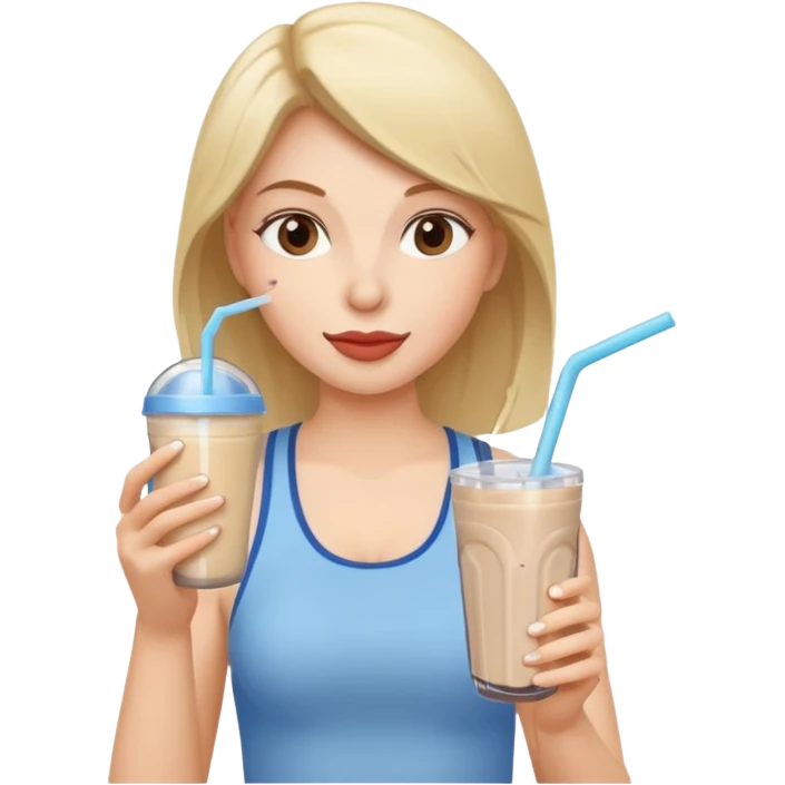 woman eating protein shake emoji