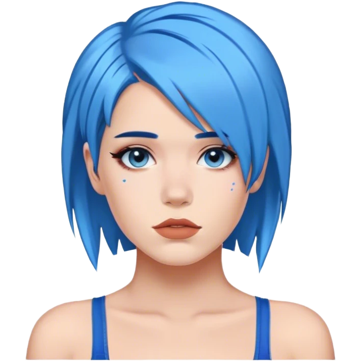 halsey with blue hair emoji