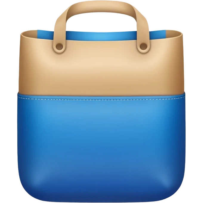 blue feed bag emoji, rounded rectangle, gradient from #1E3A8A to #60A5FA, top open with beige grains, curved line for volume, white label with black border and grain icon, clean legible Apple emoji style emoji