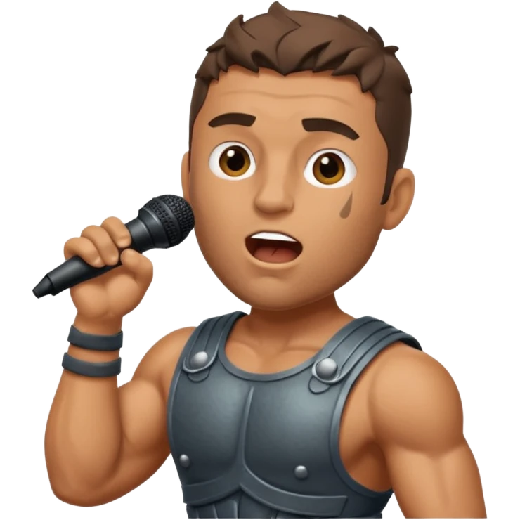 gladiator singing with micro emoji