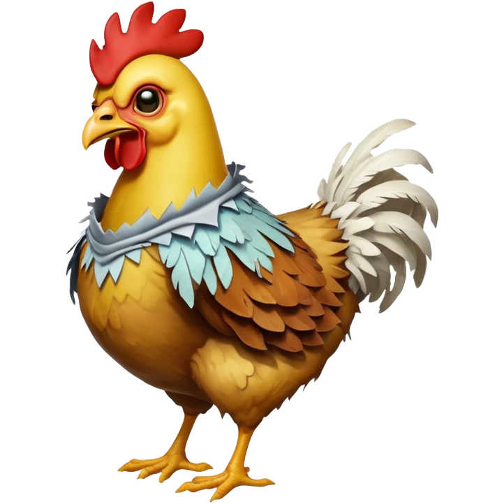 Zombie on a chicken emoji