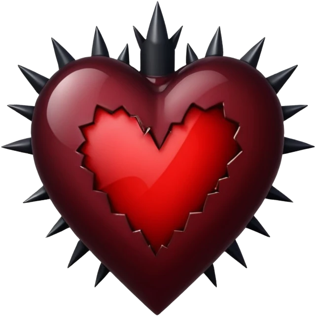 black heart made from wines with spikes emoji