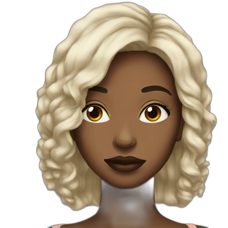 Black women lips long hair emoji