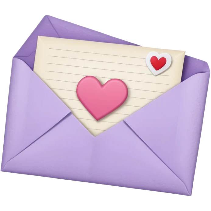 light purple love letter emoji