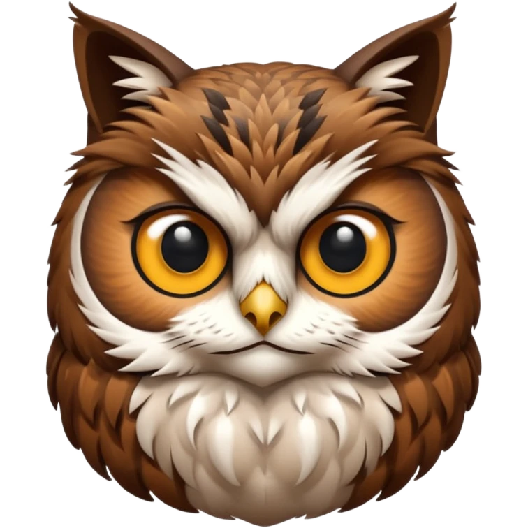 A owl with a cat head emoji