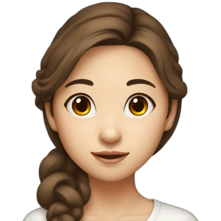 asian girl, with brown hair,beautigul emoji