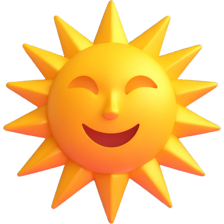 sun as a golden star shape, glowing emoji