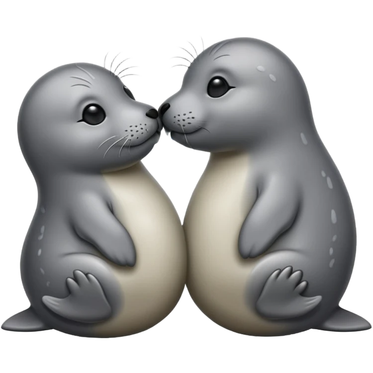 Two seals kissing emoji