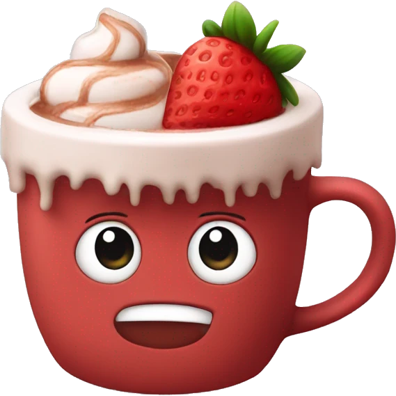 cozy strawberry hot chocolate emoji