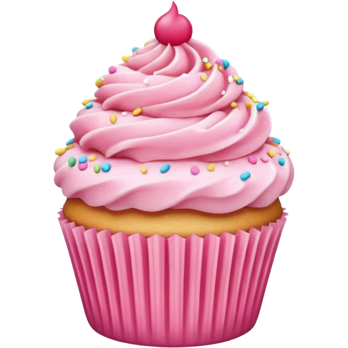 Cupcake with pink icing emoji