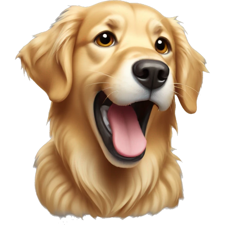 golden retriever raging screaming emoji