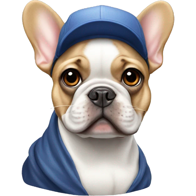 French bulldog with a cap emoji