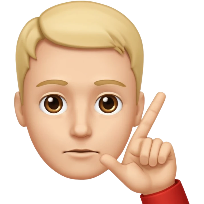 emoji of a hand pointing at the forehead area on a human face, simple cartoon style emoji